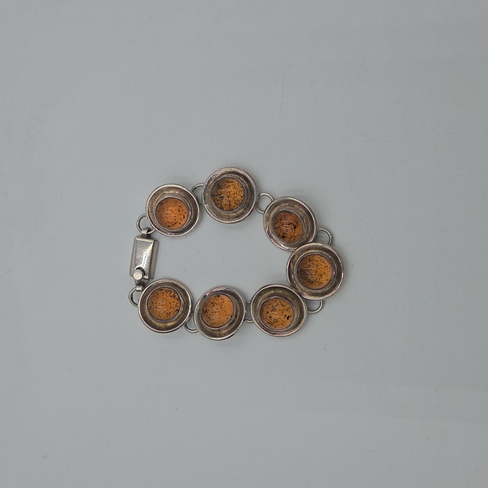 Taxco Sterling Silver Stone Bracelet